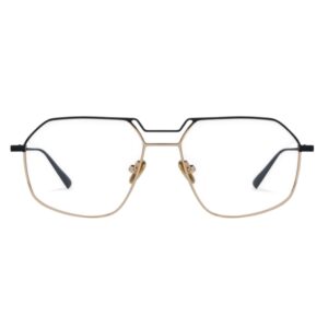 eyeglasses kreuzbergkinder unisex geometric metallic frame gold and black bicolor