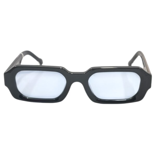 sunglasses oscar and frank unisex rectangular black acetate blue photochromic lenses with antireflective coating uv protection