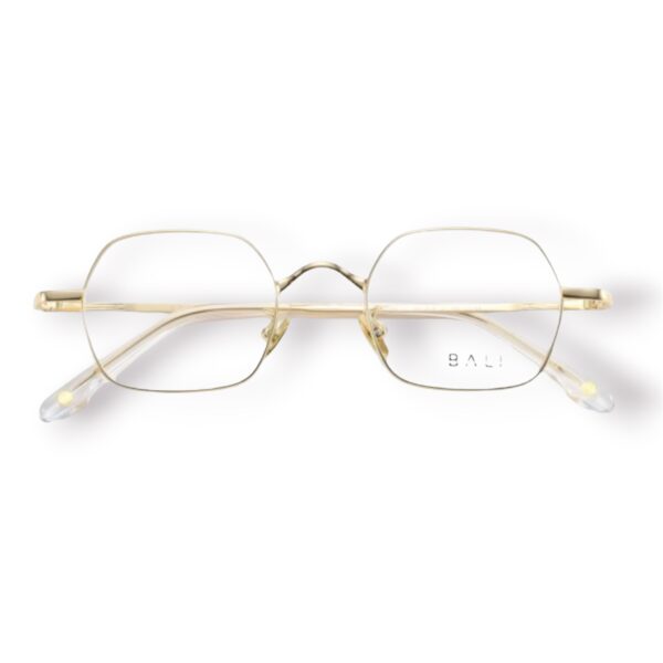 eyeglasses bali unisex square shape gold metallic frame