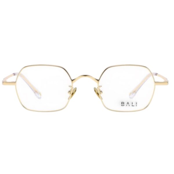 eyeglasses bali unisex square shape gold metallic frame