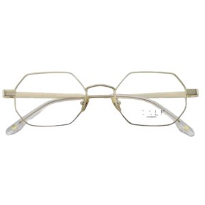 eyeglasses bali unisex polygonal shape gold metallic frame