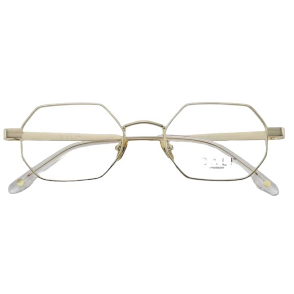 eyeglasses bali unisex polygonal shape gold metallic frame