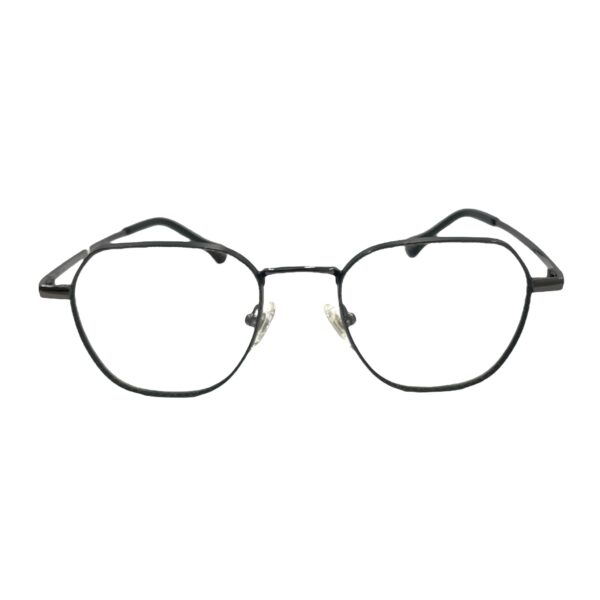 eyeglasses alexnader wintsch polygonal shape matte black metallic frame gun metal details