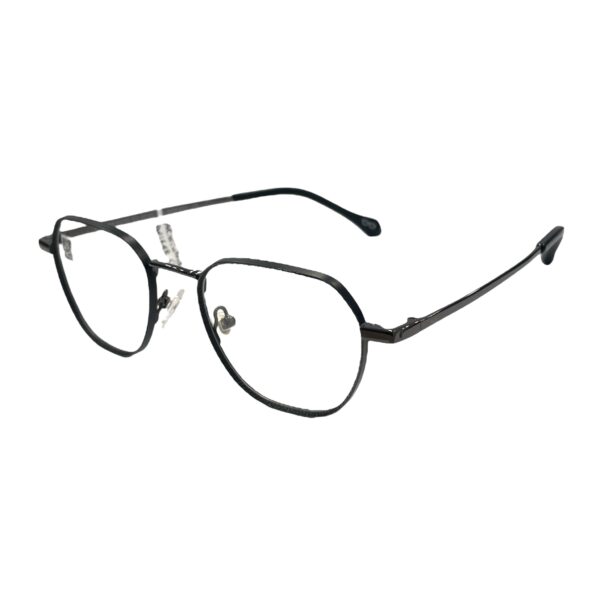 eyeglasses alexnader wintsch polygonal shape matte black metallic frame gun metal details