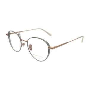 eyeglasses alexander wintsch women round shape light grey and matte rose gold metallic frame