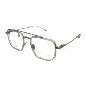 eyeglasses alexander wintsch unisex aviator shape transparent acetate matte silver metallic frame