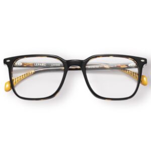 eyeglasses le parc men square shape black and brown havana acetate