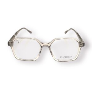 eyeglasses el greco unisex polygonal shape transparent acetate