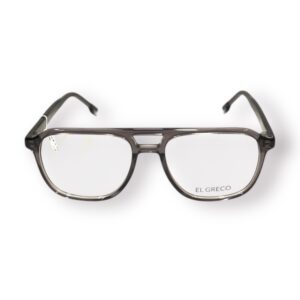 eyeglasses el greco men aviator shape crystal grey acetate