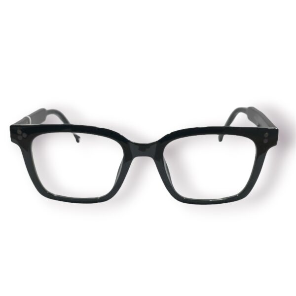 eyeglasses hally and son unisex square shape black acetate two sun clip ons one with grey and one with green lenses uv protection