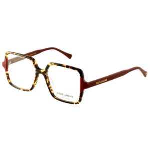 eyeglasses zeus n dione women square shape brown havana acetate burgundy temples