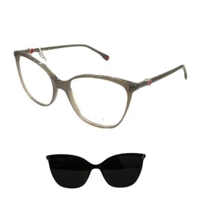 eyeglasses kubik women butterfly shape grey acetate clip on grey lenses uv protection