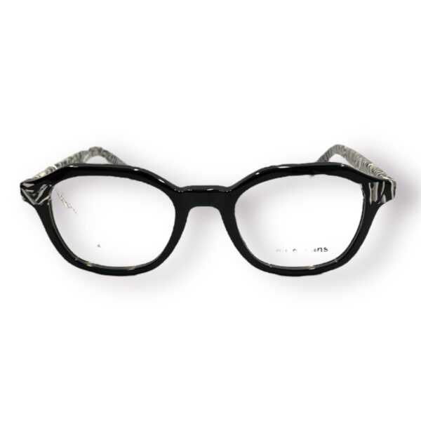 eyeglasses antonio miro women square shape black acetate black-white temples sun clip-on uv protection