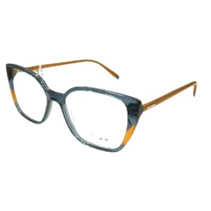 eyeglasses antonio miro women butterfly shape petrol blue and beige acetate