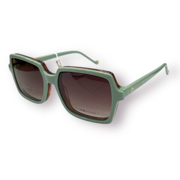 eyeglasses antonio miro women square shape brown havana and mint green acetate sun clip-on uv protection