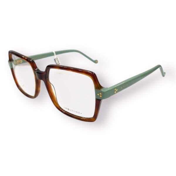 eyeglasses antonio miro women square shape brown havana and mint green acetate sun clip-on uv protection