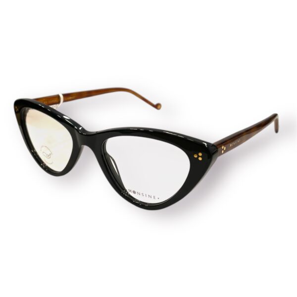 eyeglasses antonio miro women butterfly shape black acetate brown temples sun clip-on uv protection