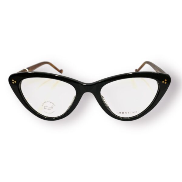 eyeglasses antonio miro women butterfly shape black acetate brown temples sun clip-on uv protection