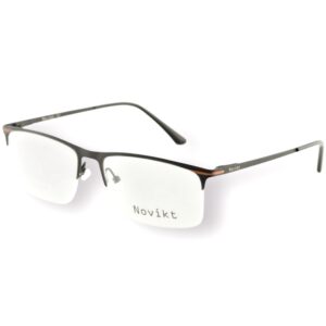 eyeglasses novikt men rectangular shape black titanium nylor frame orange details