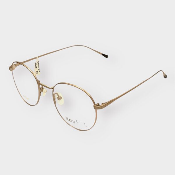 eyeglasses novikt unisex round shape matte gold titanium frame