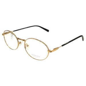 eyeglasses johnocera unisex oval shape gold metallic frame