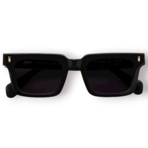 sunglasses gast unisex square shape black acetate gold details grey lenses antireflective coating uv protection