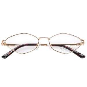 eyeglasses johnocera unisex geometric shape gold metallic frame