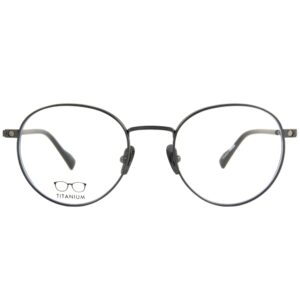 eyeglasses snob milano unisex round shape black metallic (titanium) frame magnetic sun clip on zeiss lenses uv protection