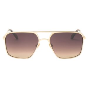 sunglasses alexis amor unisex aviator shape gold metallic frame gradient brown frame antireflective coating uv protection
