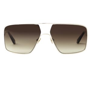 sunglasses alexis amor unisex aviator shape gold metallic frame gradient brown lenses antireflective coating uv protection