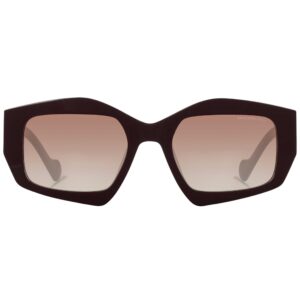 sunglasses kreuzbergkinder women geometrical shape dark brown acetate black temples gradient brown lenses antireflective coating uv protection