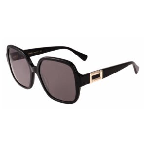 sunglasses lancel women square shape black acetate grey lenses uv protection