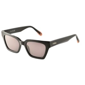 sunglasses riska women butterfly shape black acetate grey lenses uv protection