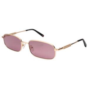sunglasses riska women rectangular shape gold metallic shape purple lenses uv protection