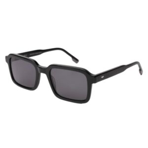 sunglasses el greco men square shape black acetate grey lenses uv protection