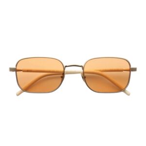sunglasses gast unisex rectangular shape matte gold metallic frame orange lenses antireflective coating uv protection