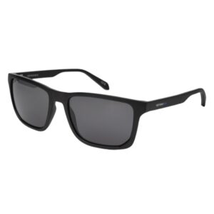 sunglasses hoffman men square shape matte black plastic frame polarized grey lenses uv protection