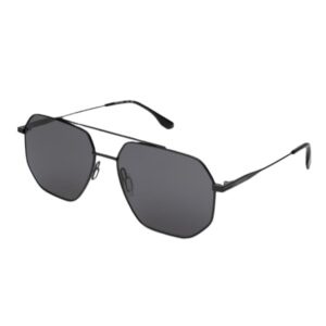 sunglasses hoffman men aviator shape black metallic frame polarized grey lenses uv protection