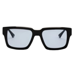 sunglasses zeus and dione unisex square shape black acetate blue zeiss lenses uv protection
