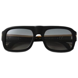 sunglasses visionario unisex square shape black acetate gradient grey polarized lenses uv protection