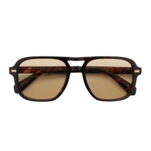 sunglasses gast unisex square shape double bridge brown havana acetate light brown lenses anti reflective coating uv protection