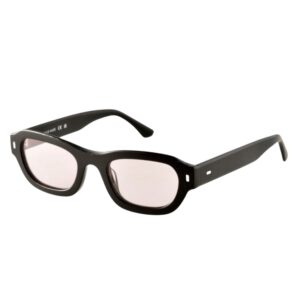 sunglasses tailor made women rectangular/slightly butterfly shape black acetate purple lenses uv protection