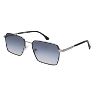 sunglasses tailor made men square shape black and silver metallic frame gradient blue lenses antireflective coating uv protection