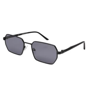 sunglasses tailor made men polygonal shape black metallic frame grey lenses antireflective coating uv protection