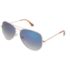 sunglasses tailor made unisex aviator shape gold metallic frame gradient blue glass lenses antireflective coating uv protection