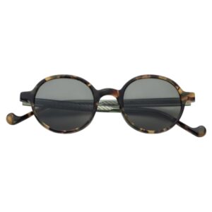 sunglasses visionario women round shape brown havana acetate polarized green lenses uv protection
