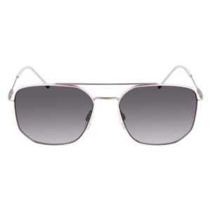 sunglasses zeiss men aviator shape grey titanium frame gradient grey lenses uv protection