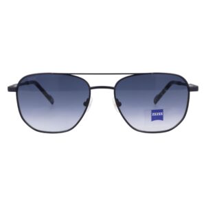 zeiss sunglasses men aviator shape black titanium frame gradient blue lenses uv protection