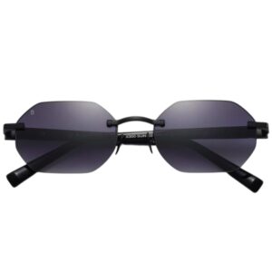 sunglasses bali unisex polygonal shape matte black metallic griff frame gradient grey lenses uv protection