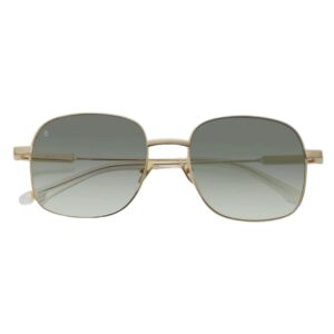 sunglasses bali women square shape gold metallic frame gradient green lenses uv protection